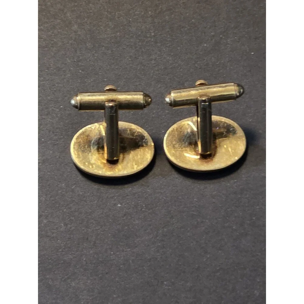 Vintage Pitman & Keeler 12K Gold Filled Rhinestone Cufflinks Set In Original Box